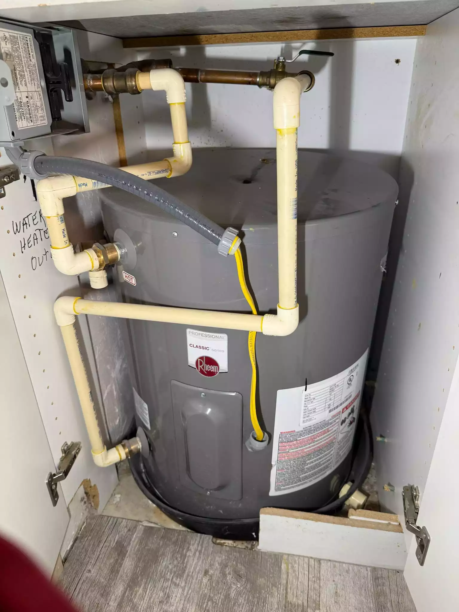 Water heater installation
